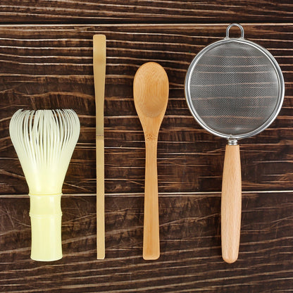 Bambus Matcha Piskeris Sæt Med Holder Ske Sigte Begynder