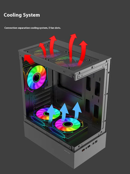 Mini ITX PC kabinet 240mm vandkøling MicroATX chassis