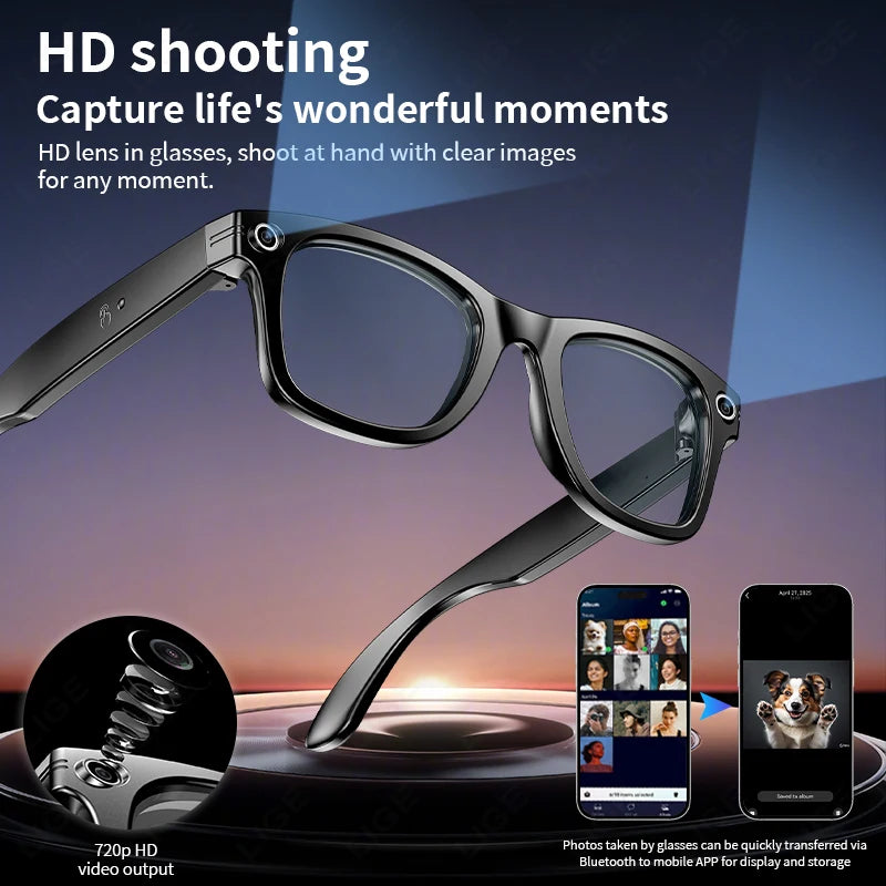 AI Smart Glasses 720P Translation Camera Sunglasses