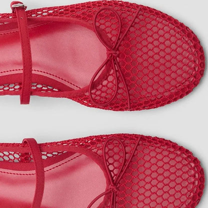 Breathable Women’s Ballet Flats - Mary Jane, Mesh, Summer