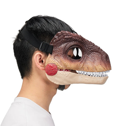 Dinosaurmaske med bevegelig kjeve cosplay-rekvisitt Halloween 2025