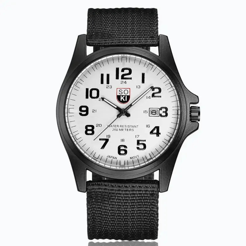 Horloge Nylon Band Kwarts Militair Stijl Duurzaam