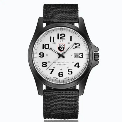 Horloge Nylon Band Kwarts Militair Stijl Duurzaam