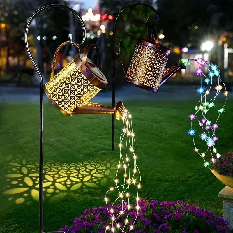 Solar Watering Can Light Retro Metal Hanging Lantern Outdoor Garden Decor Summer 2025 Waterproof Whimsical