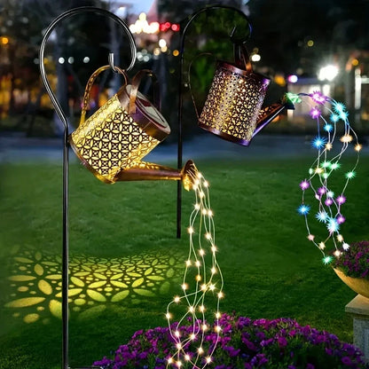 Solar Watering Can Light Retro Metal Hanging Lantern Outdoor Garden Decor Summer 2025 Waterproof Whimsical