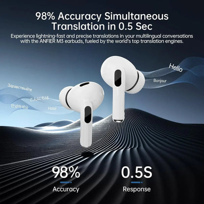 AI Translator Earbuds Offline 144 Languages 60H Case