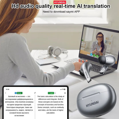Écouteurs Bluetooth Traducteur IA Vrai Sans Fil Avec Microphone