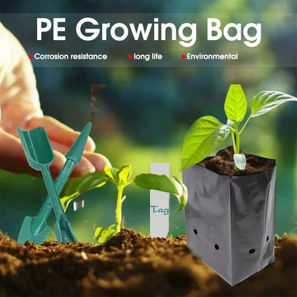 Breathable PE Seedling Nursery Bags - 100/200PCS Garden Tools for Vegetable Planting