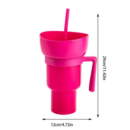 Vaso para bocadillos 2 en 1 Tazón para bocadillos Vaso antisalpicaduras a prueba de fugas Vaso para palomitas Estadio Noche de película Otoño 2025