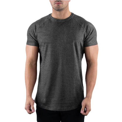 Breathable slim fit men's gym t-shirt – short sleeve, cotton blend, for workout & casual wear