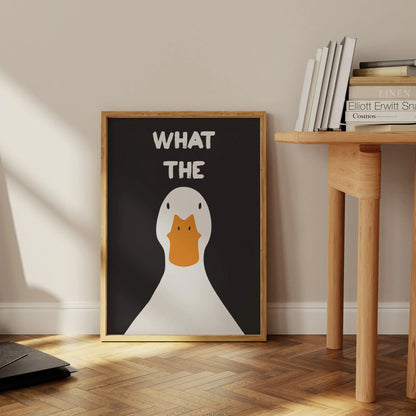 Poster Stampa su Tela What The Duck Impermeabile per Camera da Letto in Dormitorio