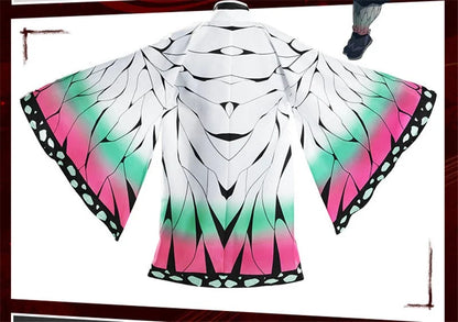 Demon Slayer Kochou Shinobu Kimono Cosplay Costume Set with Wig for Kids Adults Halloween 2026