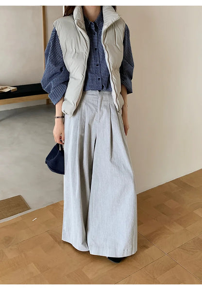 Lightweight Women's Down Vest - Cropped Boxy, Duck Fill