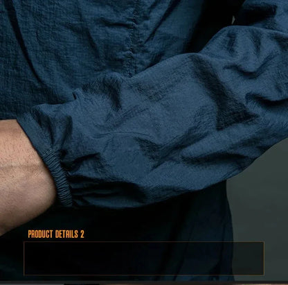 Chaqueta ligera para hombre - Cremallera táctica, poliéster, verano