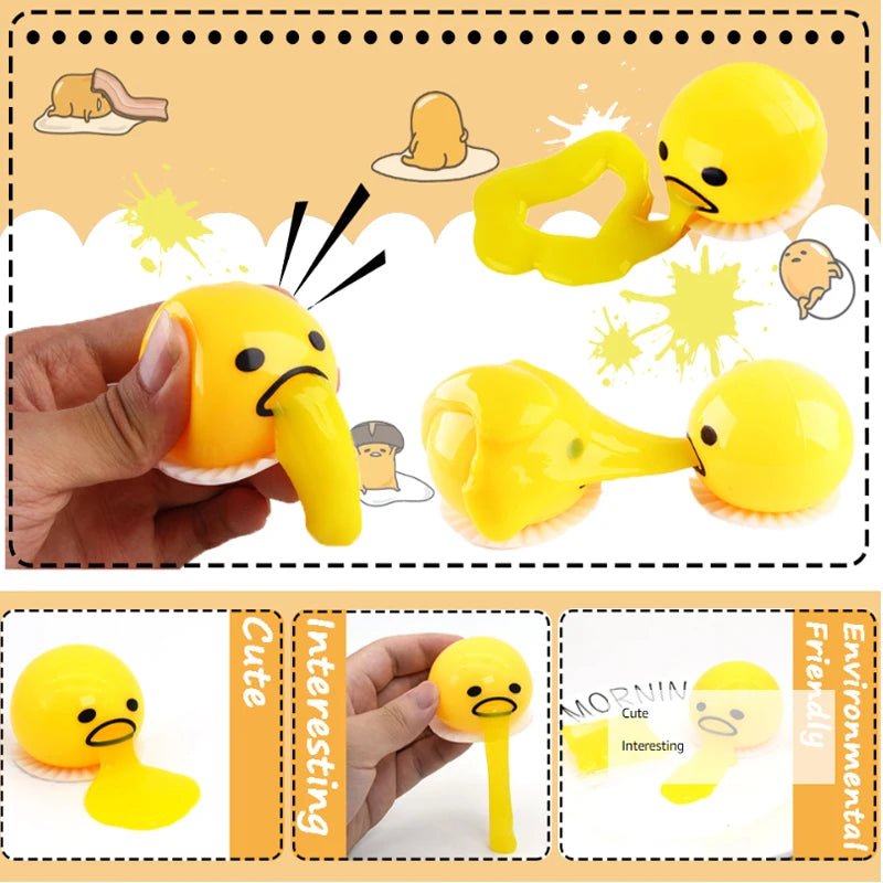 Stress Relief Egg Yolk Squeeze Toy Vomit Gag Funny Gift