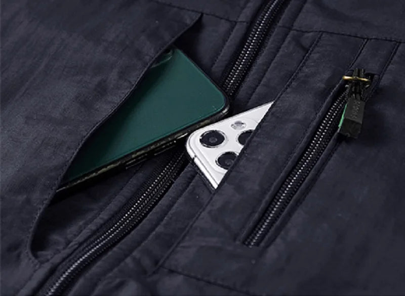 Warm Versatile Men Hooded Vest - Fleece Lined, Nylon, Outdoor