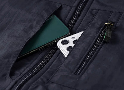 Warm Versatile Men Hooded Vest - Fleece Lined, Nylon, Outdoor