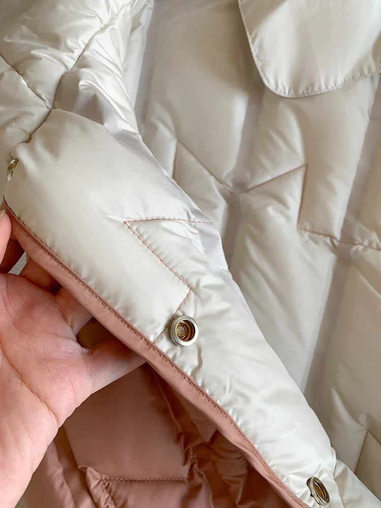 Lightweight Women Hooded Down Vest - Boxy, Down, Autumn