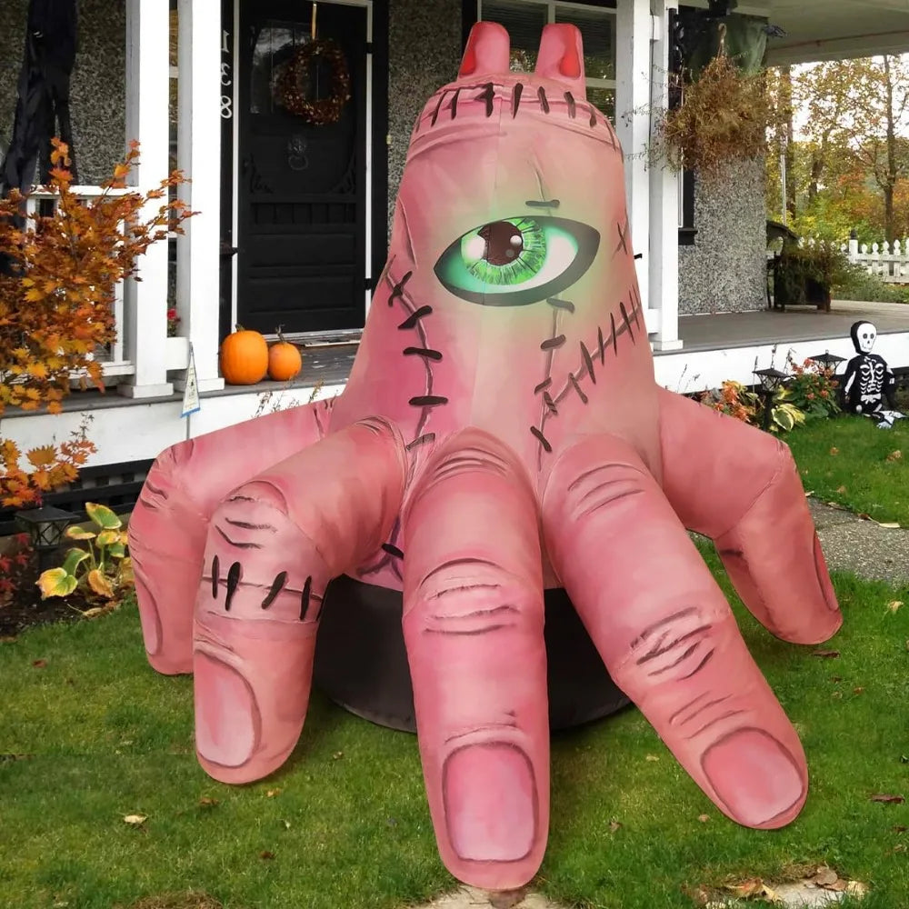 Giant Halloween Inflatable Hand with LED Lights – Scary Yard Decoration for Outdoor and Indoor Use