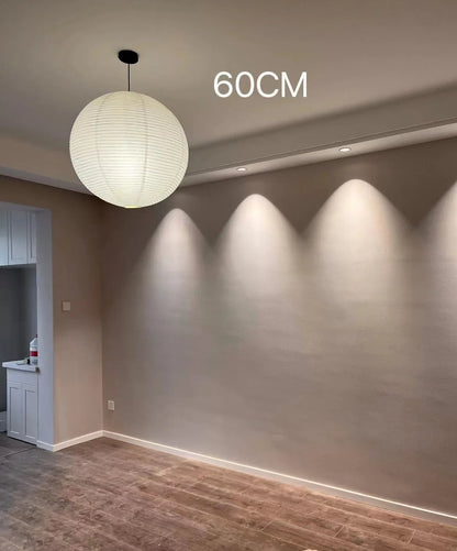 Japandi Pendant Lamp Wabi Sabi Rice Paper Round LED Dimmable