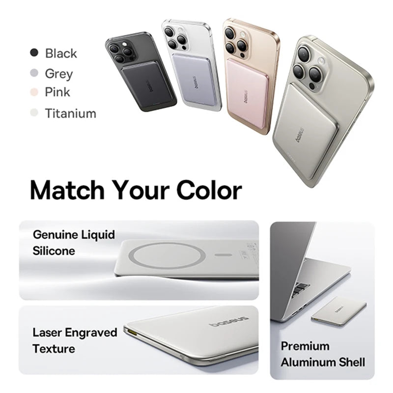 Ultra-Slim Magnetic Power Bank – Card-Sized 10000mAh PD 27W & 5000mAh PD 20W Wireless Charging 2026