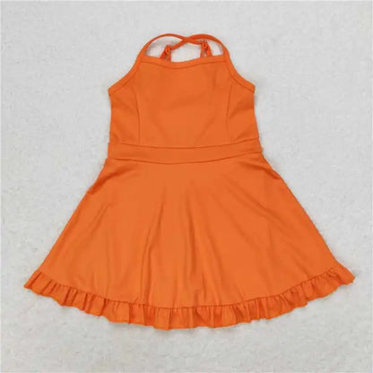 Soft girls' knit dress – knee-length, cotton-elastane, casual wear for active play