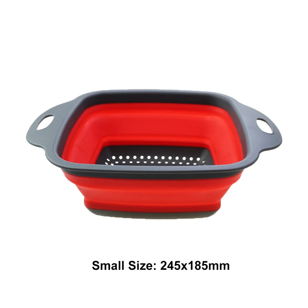 Silicone Folding Drain Basket 2-In-1 Collapsible Colander For Fruits And Vegetables Space-Saving Kitchen Tool Fall 2026