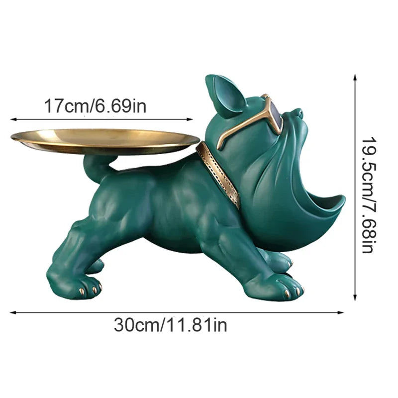 Dog Statue 30cm Bulldog Figurine Storage Box Resin Home Decor Fall 2025 Organizer Gift Idea