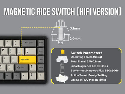 Teclado mecánico 68 teclas inalámbrico Bluetooth RGB efecto Hall