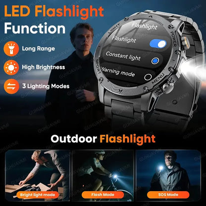 Smartwatch Rugged Outdoor GPS – 1.7 Inch AMOLED, Fall 2025 Trend, 1000mAh Battery, IP69K Waterproof, Bluetooth Calling
