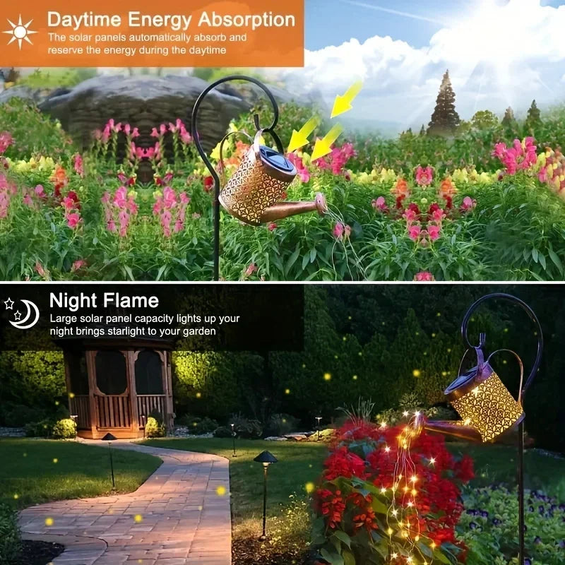Solar Watering Can Light Retro Metal Hanging Lantern Outdoor Garden Decor Summer 2025 Waterproof Whimsical