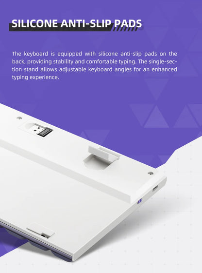 Teclado mecánico inalámbrico de perfil bajo 98 teclas PBT