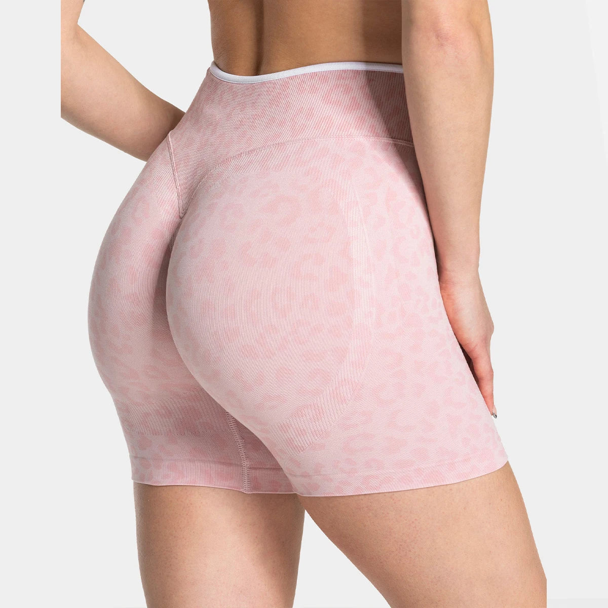 Stretchy women's seamless yoga shorts - high-waist hip-lifting, nylon blend, for gym and running