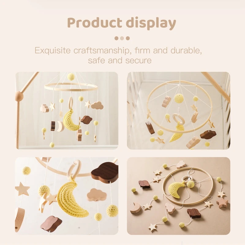 Hot Air Balloon Crib Mobile Newborn Sensory Toys Soothing