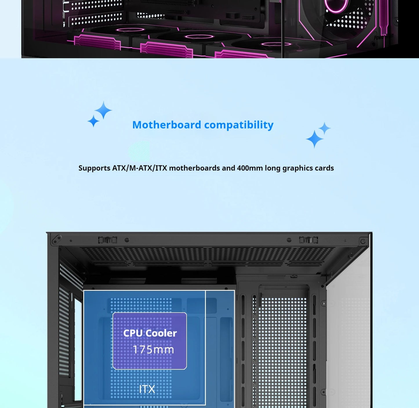 Boîtier PC Gaming Dreamland Pro ATX Double Verre Châssis 360mm
