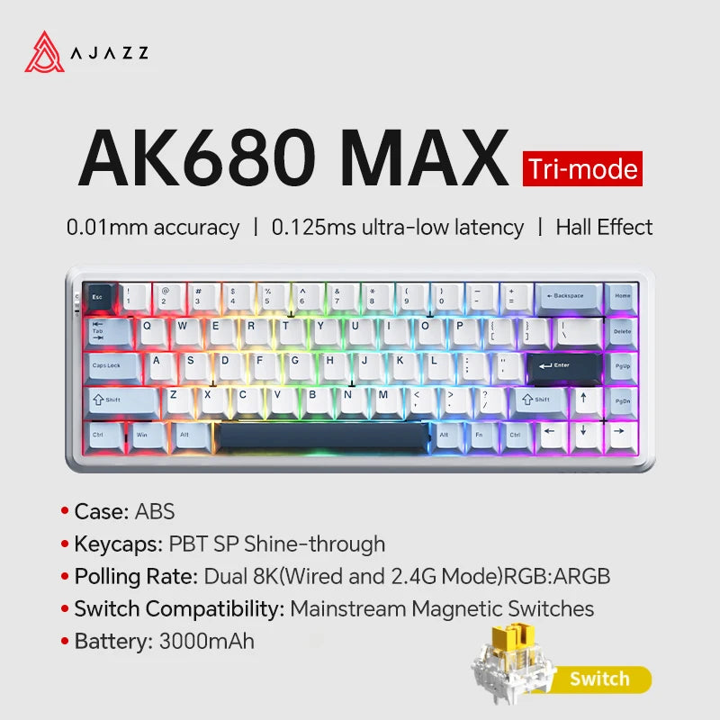 Teclado Mecánico Sixty Mini Inalámbrico ARGB Magnético Hall