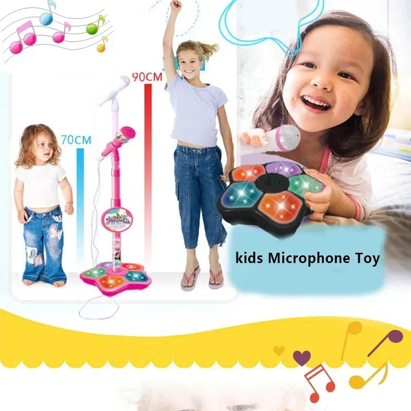 Adjustable Kids Karaoke Microphone with Stand - Fun Music Toy for Boys and Girls, Educational Birthday Gift, MP3 Compatible