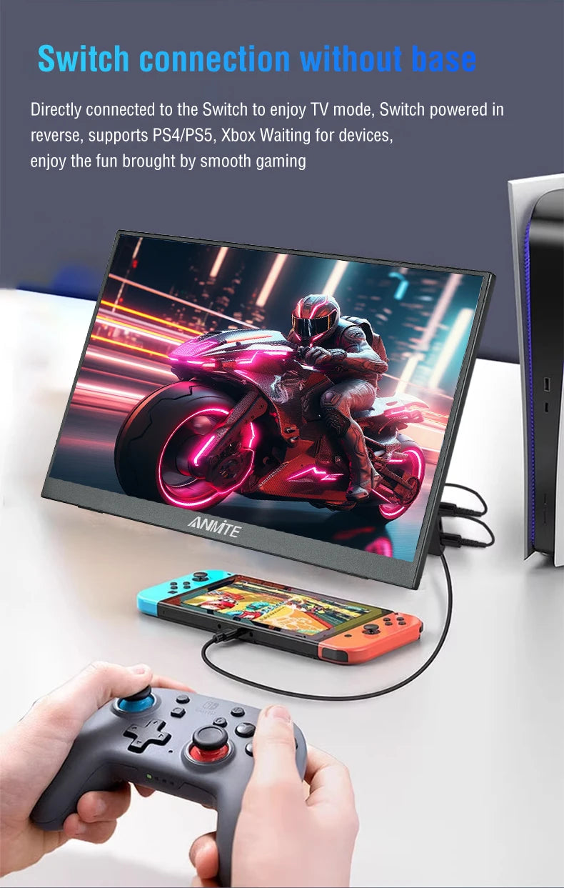 Bærbar 15,6 tommers berøringsskjerm 1080p HDR-spilling på farten