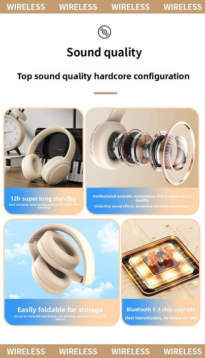 Wireless Bluetooth Headphones Over Ear Noise Cancelling