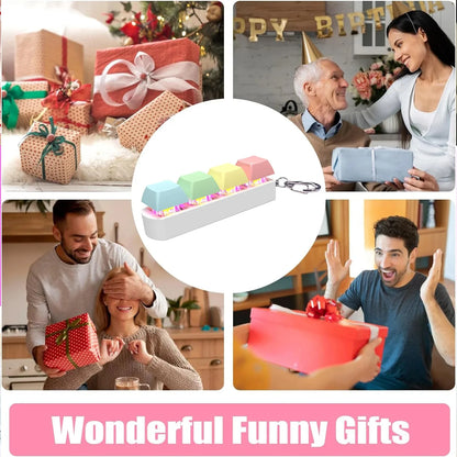 Keyboard Fidget Toy LED Keychain 4 In 1 Stress Relief