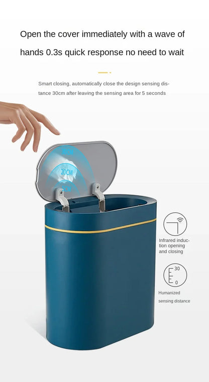 Sensor Trash Can Touchless 8L Kitchen Bathroom Bin Compact