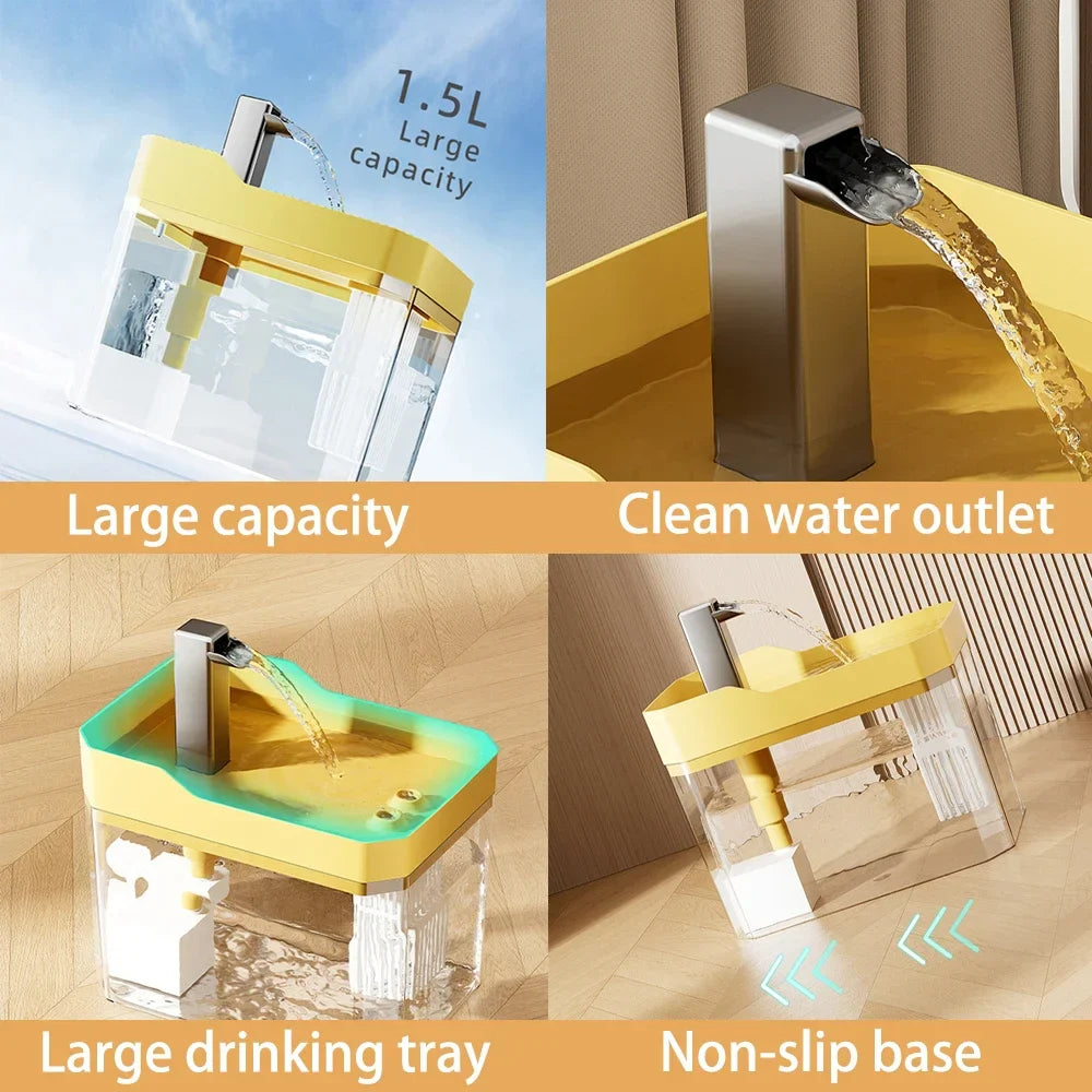 Fontana per acqua per gatti USB serbatoio trasparente bevitore automatico filtrato per animali domestici caduta 2025 pompa silenziosa anti-secco