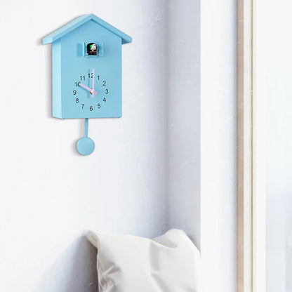 Cuckoo Wall Clock 20x25cm Muted Green Modern Hanging Home Clock Fall 2025 Whimsical Quartz Pendulum Gift
