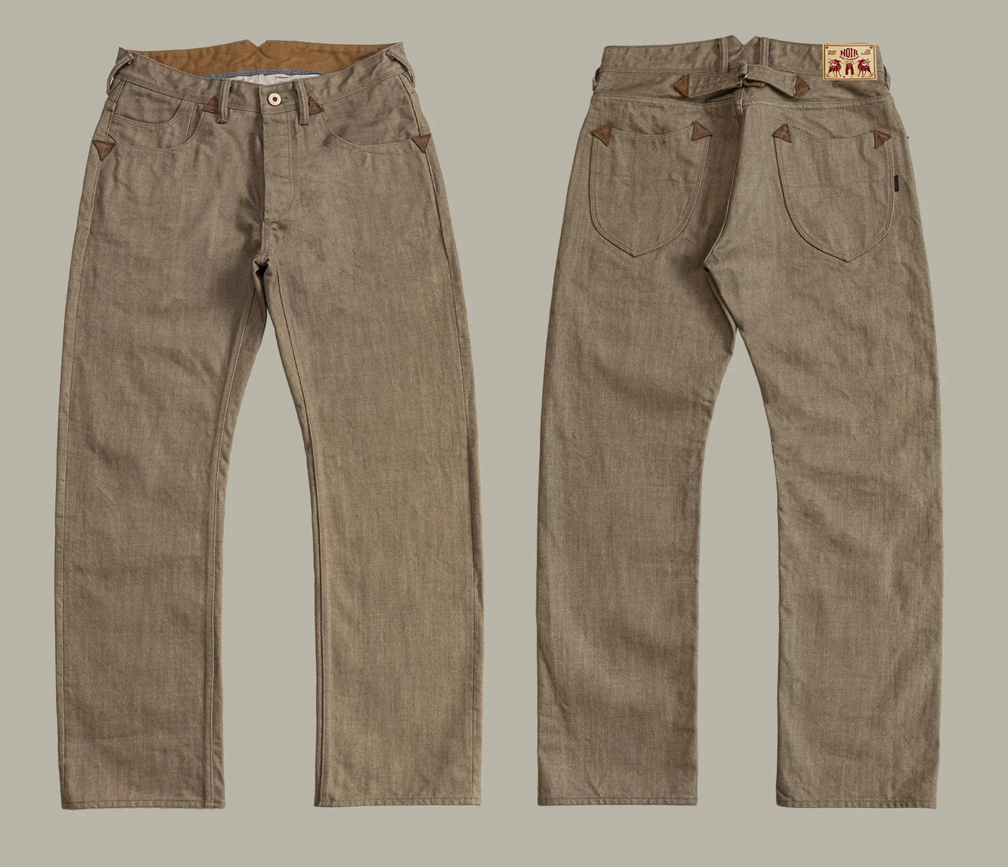 Holdbare avslappede rette jeans for menn - løse selvedge casual