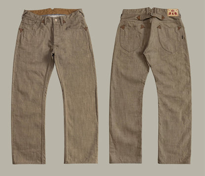 Holdbare avslappede rette jeans for menn - løse selvedge casual