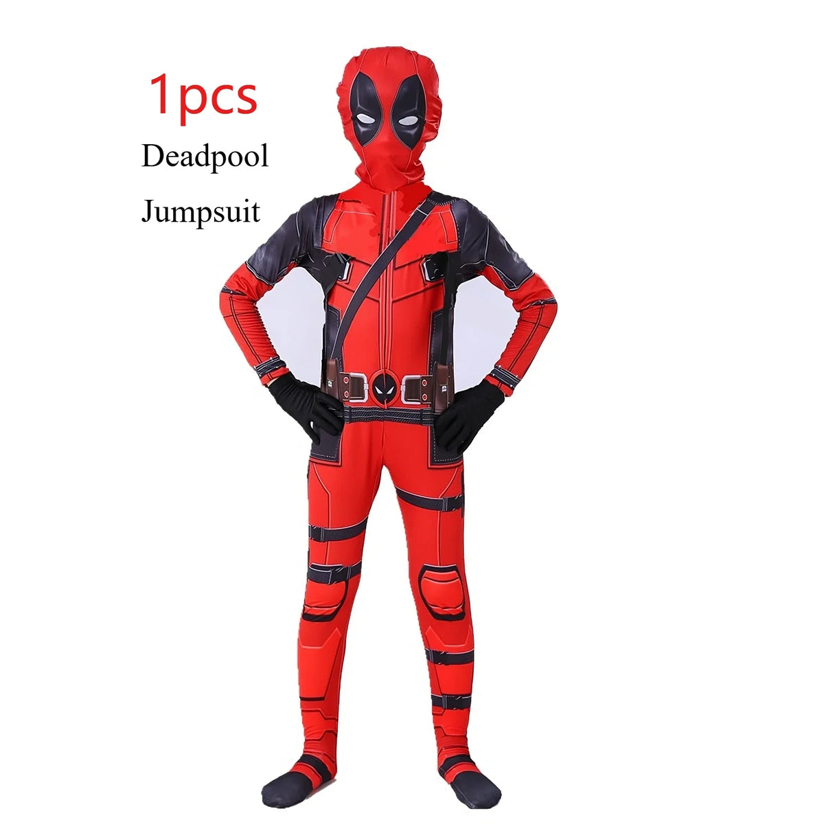Deadpool-superhelte-cosplay-jumpsuit til børn med maske, komplet sæt til halloween og fødselsdagsgave 2026
