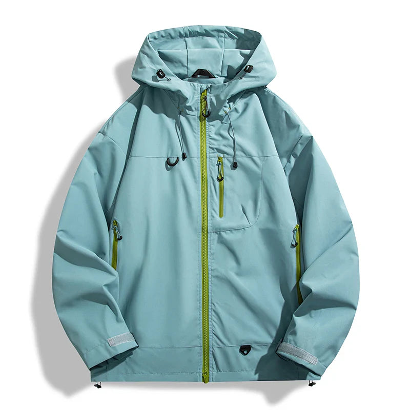 Waterproof Unisex Windbreaker - Hooded Single-Layer, Hiking