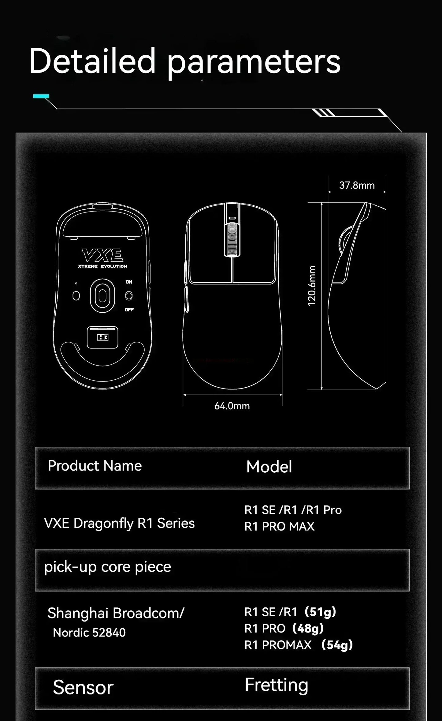 Gaming Mouse Wireless Lightweight Ambidextrous 26000 DPI