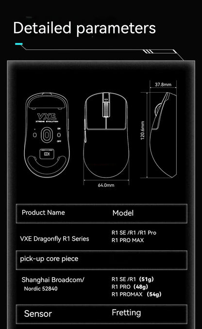 Gaming Mouse Wireless Lightweight Ambidextrous 26000 DPI