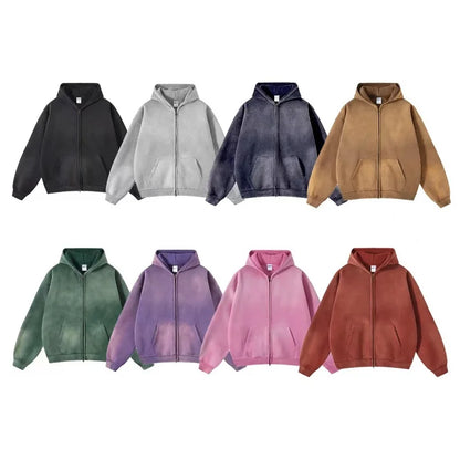 Warm Relaxed Men's Zip Up Hoodie - Oversize, Plush, Winter